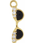 Natural Diamond Black Enamel Sunglasses Dangle