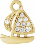 Natural Diamond Sailboat Dangle