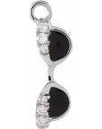 Natural Diamond Black Enamel Sunglasses Dangle