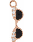 Natural Diamond Black Enamel Sunglasses Dangle