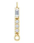 14K Natural Diamond Bar Link
