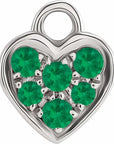 Natural Gemstone Petite Pavé Heart Dangle