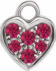 Natural Gemstone Petite Pavé Heart Dangle