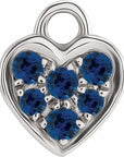 Natural Gemstone Petite Pavé Heart Dangle