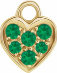 Natural Gemstone Petite Pavé Heart Dangle