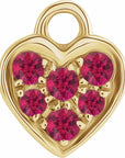 Natural Gemstone Petite Pavé Heart Dangle
