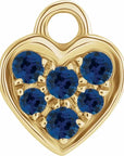 Natural Gemstone Petite Pavé Heart Dangle