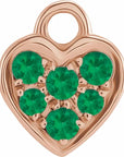 Natural Gemstone Petite Pavé Heart Dangle