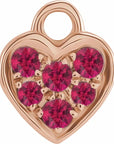 Natural Gemstone Petite Pavé Heart Dangle