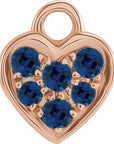 Natural Gemstone Petite Pavé Heart Dangle