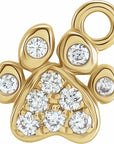 Natural Diamond Petite Paw Print Dangle