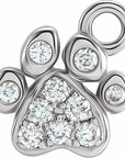 Natural Diamond Petite Paw Print Dangle