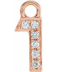 Natural Diamond Petite Numeric Dangle