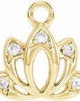 Natural Diamond Lotus Flower Dangle