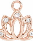 Natural Diamond Lotus Flower Dangle