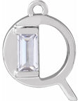 Lab-Grown Diamond Accented Initial Dangle