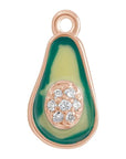 Natural Diamond Green Enamel Avocado Dangle