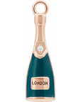 Natural Diamond Green Enamel Champagne Dangle