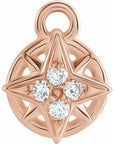 Natural Diamond Compass Dangle