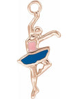 Pink & Blue Enamel Dancer Dangle