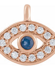 Natural Blue Sapphire & Natural Diamond Evil Eye Dangle