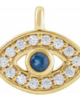 Natural Blue Sapphire & Natural Diamond Evil Eye Dangle