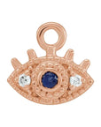 Natural Blue Sapphire & Natural Diamond Evil Eye Dangle