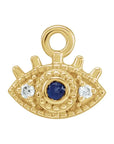 Natural Blue Sapphire & Natural Diamond Evil Eye Dangle