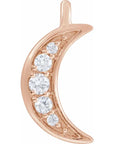 Natural Diamond Crescent Moon Dangle