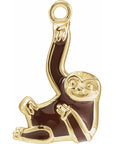 Brown Enamel Sloth Dangle