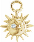 Natural Diamond Sun and Moon Dangle