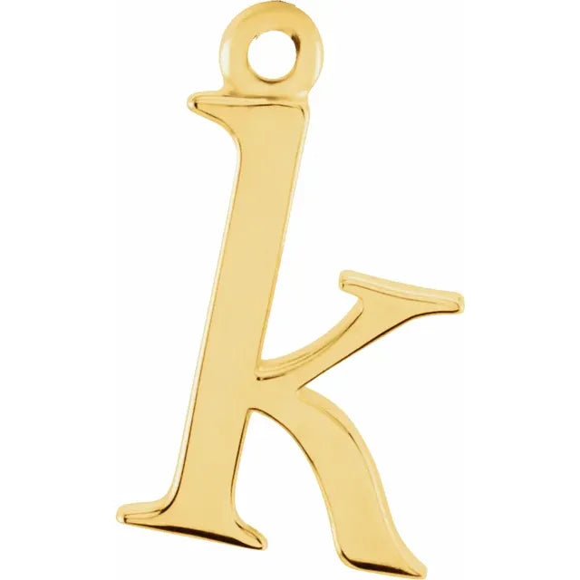 14K Lowercase Initial Dangle