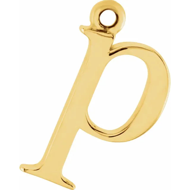 14K Lowercase Initial Dangle