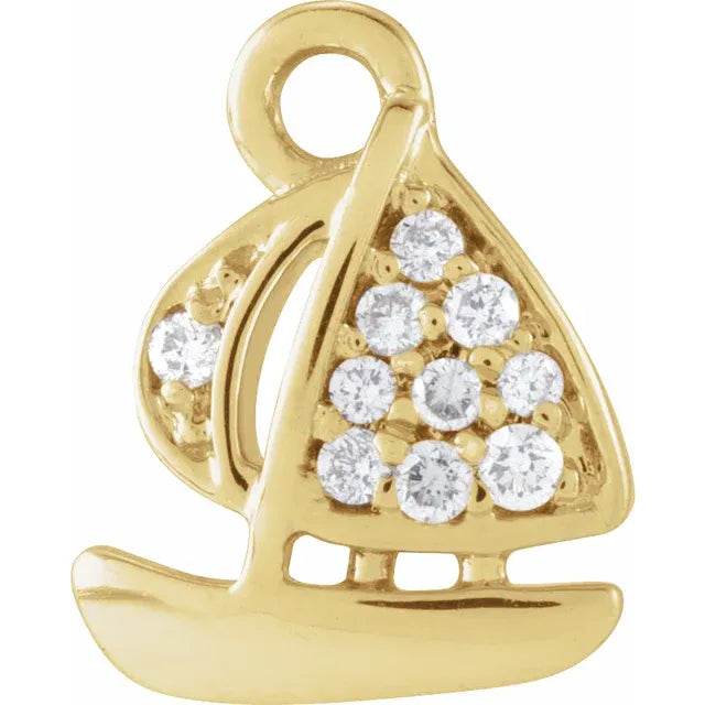 Natural Diamond Sailboat Dangle