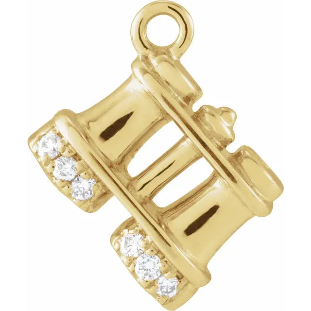 Natural Diamond Binoculars Dangle