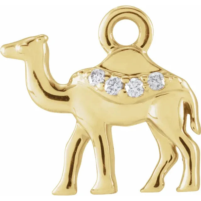 Natural Diamond Camel Dangle