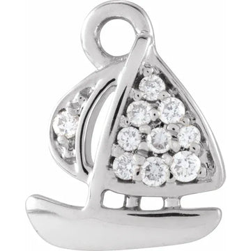 Natural Diamond Sailboat Dangle
