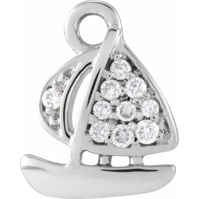 Natural Diamond Sailboat Dangle