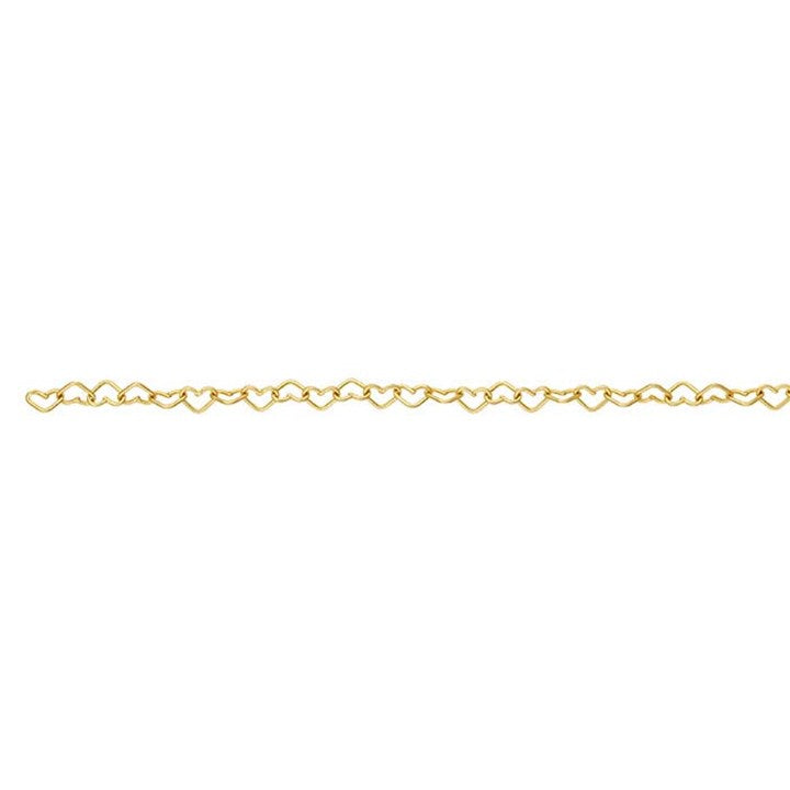 Yellow Gold-Filled 3.2mm Heart Link Cable Chain