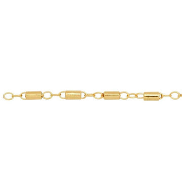 Yellow Gold-Filled 1.7mm Cable Chain with Tube Beads