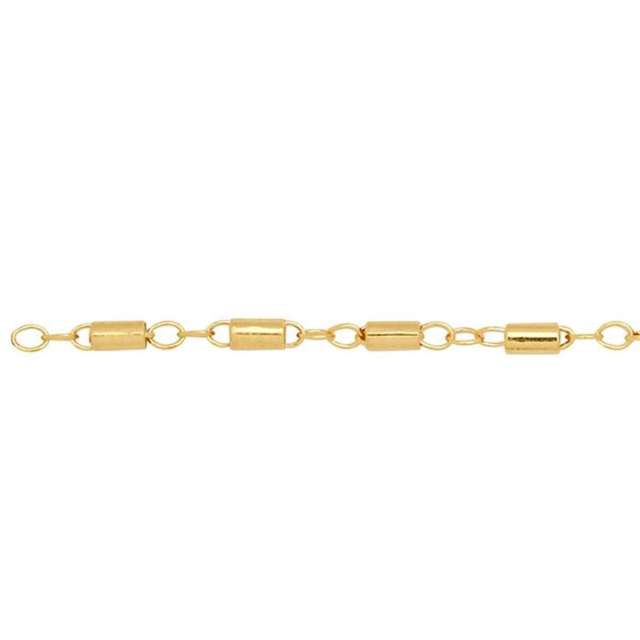 Yellow Gold-Filled 1.7mm Cable Chain with Tube Beads