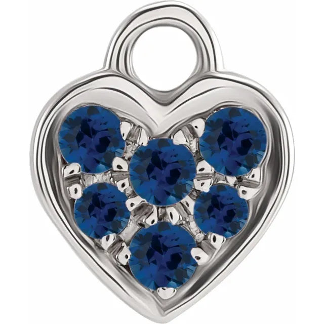 Natural Gemstone Petite Pavé Heart Dangle