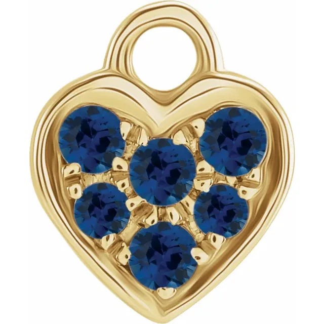 Natural Gemstone Petite Pavé Heart Dangle