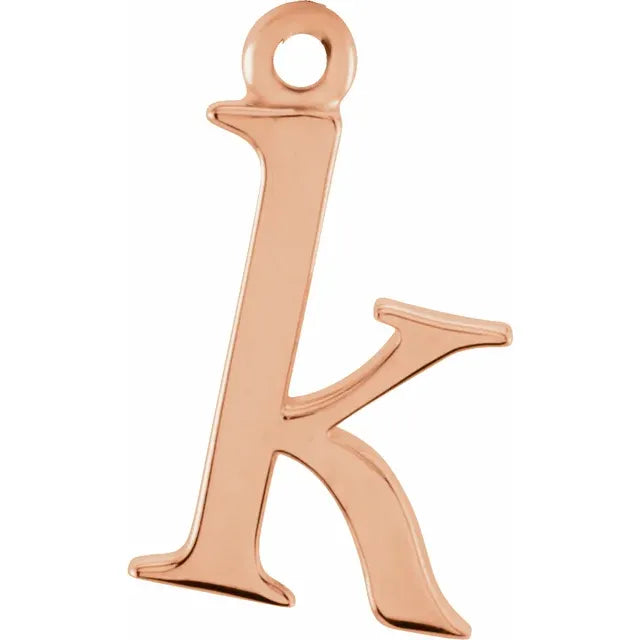 14K Lowercase Initial Dangle