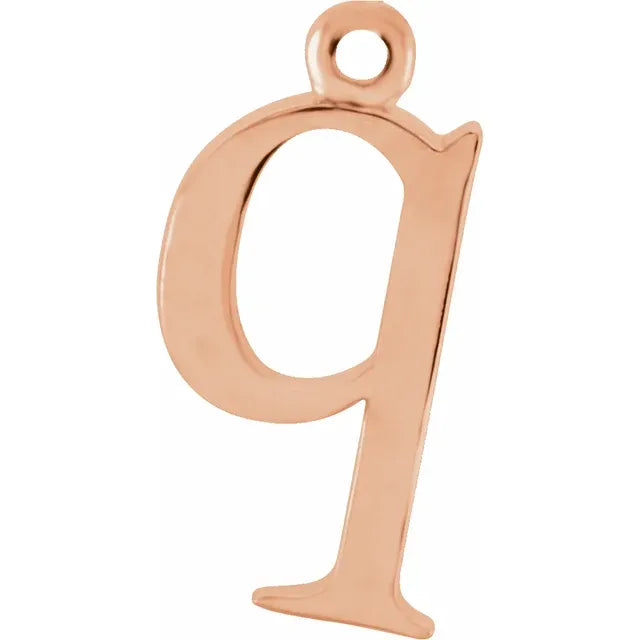 14K Lowercase Initial Dangle