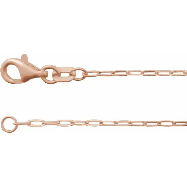 14K 1.25 mm Elongated Link Cable Chain