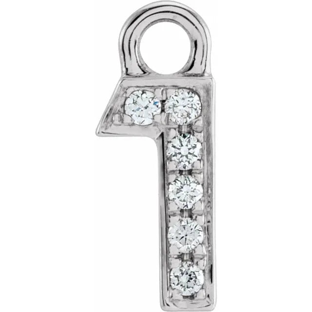 Natural Diamond Petite Numeric Dangle