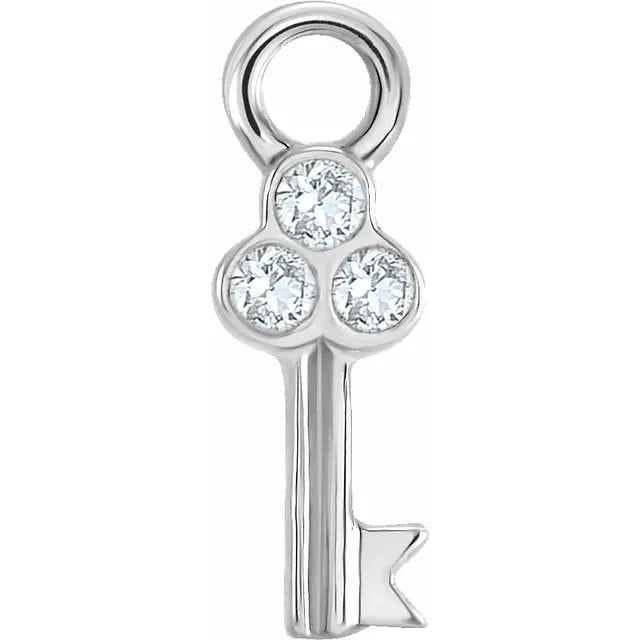 Natural Diamond Petite Pave' Key Dangle