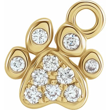 Natural Diamond Petite Paw Print Dangle
