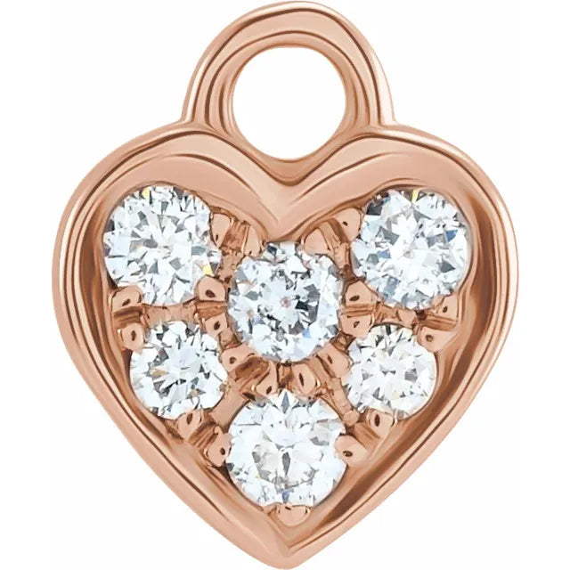 Natural Diamond Petite Heart Dangle